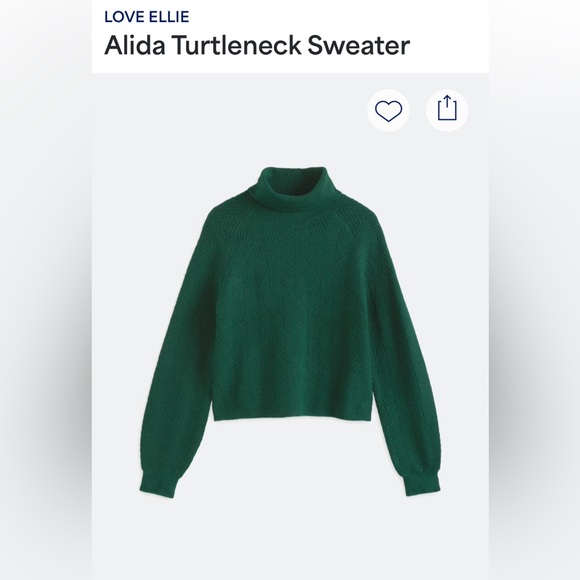 Alida Green Turtleneck Sweater by Love Ellie - Picture 5 of 6